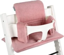 Ukje Stoelverkleiner - Geschikt Voor Stokke Tripp Trapp - Kinderstoel - Kussenset - Ribstof - Roze - Extra Dik