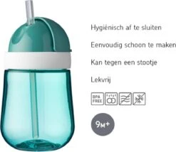Mepal Mio – Rietjesbeker 300 Ml – Gegarandeerd Lekvrij – Deep Turquoise – Ideaal Voor Onderweg – Drinkbeker Kinderen -Stokke Verkoop 1200x1038 1