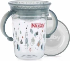Nûby - Drinkbeker - 360° Wonder Cup Met Handvatten In Tritan™ - Grijs - 240ml - 6m+ -Stokke Verkoop 1200x1047 1