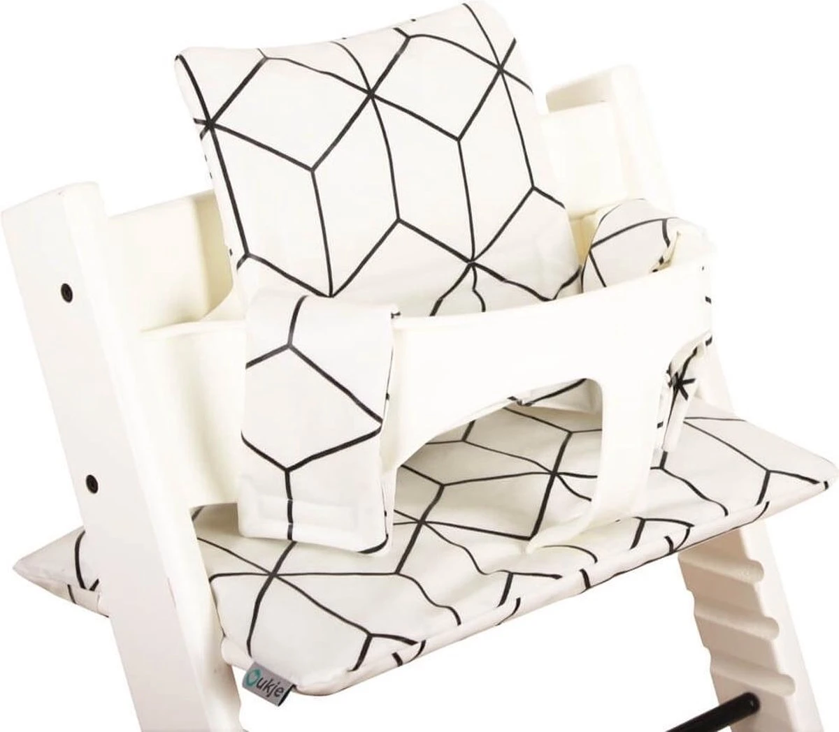 Ukje Stoelverkleiner - Geschikt Voor Stokke Tripp Trapp - Geplastificeerd - Kinderstoel - Kussenset - Wit Geblokt - Extra Dik 3 Ukje Stoelverkleiner - Geschikt Voor Stokke Tripp Trapp - Geplastificeerd - Kinderstoel - Kussenset - Wit Geblokt - Extra Dik