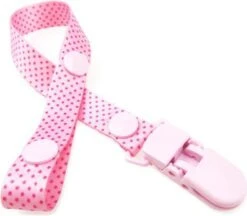 EPIN | Fopspeen Clip | Baby Speen Clip | Speen Koord | Riem | Lint | Roze Met Stippen