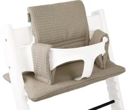 Ukje Stoelverkleiner - Geschikt Voor Stokke Tripp Trapp - Kinderstoel - Kussenset - Taupe - Wafelstof -Extra Dik