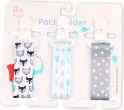Speenkoord Speenclip Set 3 Stuks Voordeelverpakking Voordeel Dieren Schattig Meisjes Jongens Vosjes Pijltjes Sterretjes Modern Kraamkado