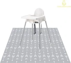 Totalbabycare | Anti-slip Knoeimat Baby | Uitwasbare Mat Voor Onder Kinderstoel | Tijdens Verven | Waterbestendig | 130x130cm