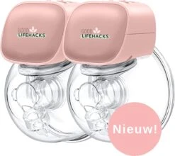 Good Lifehacks Elektrische Draadloze Borstkolf - Kolfapparaat - Draadloos & Handsfree - 2 Stuks - 180ml - Roze