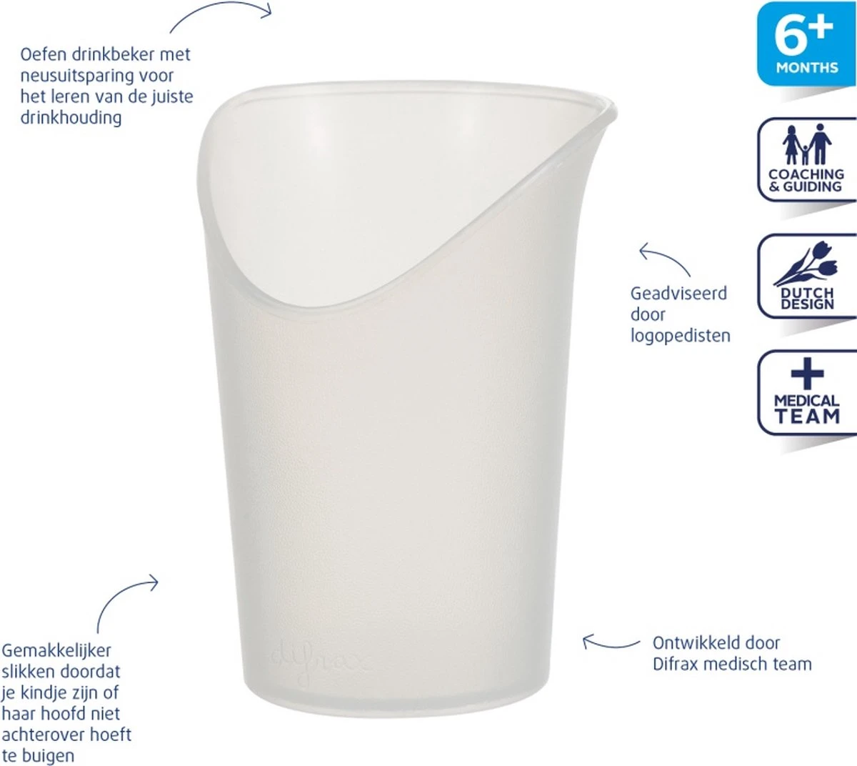 Difrax Oefen Drinkbeker - Wit 17 Difrax Oefen Drinkbeker - Wit - Afbeelding 15