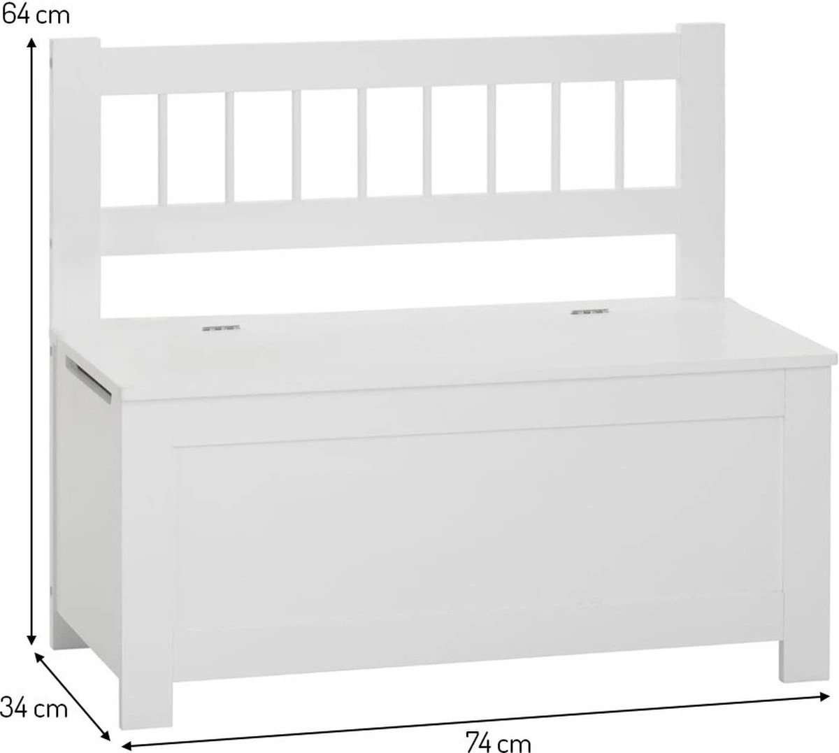 Merkloos Eazy Living Zitbank Speelgoedkist Loic Wit 4 Merkloos Eazy Living Zitbank Speelgoedkist Loic Wit - Afbeelding 2