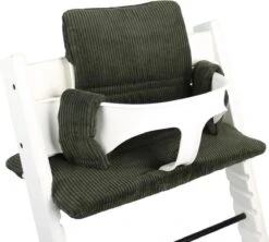 Ukje Stoelverkleiner - Geschikt Voor Stokke Tripp Trapp - Kinderstoel - Kussenset - Groen - Ribstof - Extra Dik