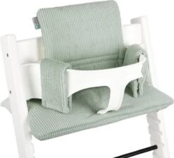 Ukje Stoelverkleiner - Geschikt Voor Stokke Tripp Trapp - Kinderstoel - Kussenset - Mint - Ribstof - Extra Dik