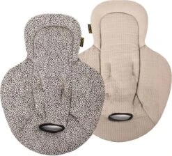 Ukje Verkleinkussen - Geschikt 4Moms Mamaroo - Wafelstof - Taupe Luipaard