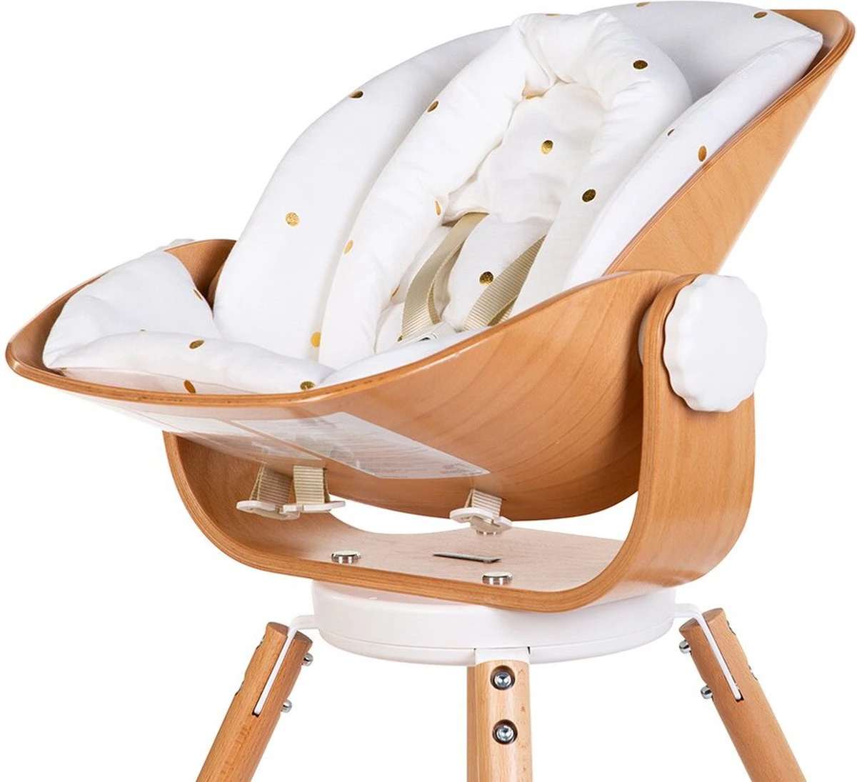 Childhome - Evolu Newborn Eetstoel Kussen Jersey - Gold Dots 3 Childhome - Evolu Newborn Eetstoel Kussen Jersey - Gold Dots