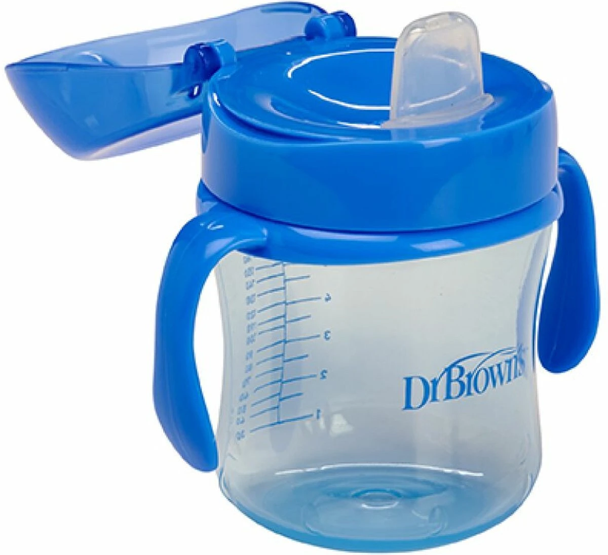 Dr. Brown's Oefen Drinkbeker - Met Zachte Tuit - Vanaf 6 Maanden -180 Ml - Blauw 6 Dr. Brown's Oefen Drinkbeker - Met Zachte Tuit - Vanaf 6 Maanden -180 Ml - Blauw - Afbeelding 4