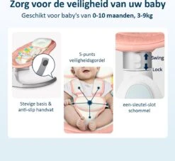 Merkloos Elektrisch Wipstoel - Baby Schommelstoel - Elektrische Babyschommel - Babyswing - Wipstoeltjes Voor Baby Met Muggennet - Roze -Stokke Verkoop 1200x1105 1