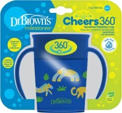 Dr. Brown's Dr Brown's - Cheers 360° Drinkbeker - 6+ Maanden - Blauw - 200ml -Stokke Verkoop 1200x1107 3
