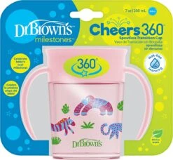 Dr. Brown's Dr Brown's - Cheers 360° Drinkbeker - 6+ Maanden - Roze - 200ml -Stokke Verkoop 1200x1110 2