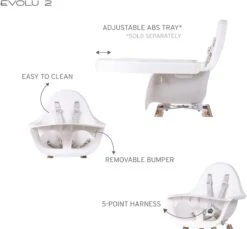 Childhome Childwood Evolu 2 - Kinderstoel 2 In 1 Met Beugel - Naturel/Wit -Stokke Verkoop 1200x1112 2