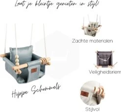 Baby / Kinder Schommel Voor Binnen Of Buiten! - Luxe Baby Swing Blauw - Schommelstoel Inclusief Zachte Kussens En Bevestigingsmaterialen -Stokke Verkoop 1200x1114 5