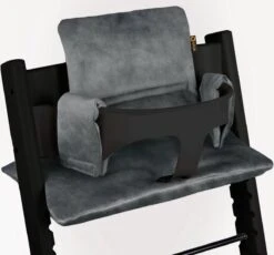 Ukje Stoelverkleiner - Geschikt Voor Stokke Tripp Trapp - Kinderstoel - Kussenset - Grijs Velvet - Extra Dik
