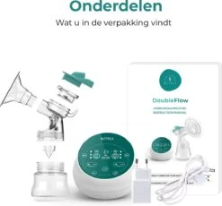 Nutrea DoubleFlow – Draadloze Dubbele Elektrische Borstkolf 24 Mm – Oplaadbare Accu -Stokke Verkoop 1200x1118 2