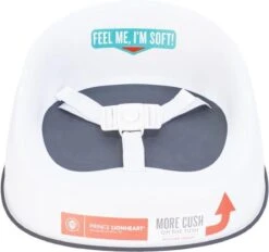 Prince Lionheart Stoelverhoger Squish Seat | 18m - 5jr (60lbs) | Lichtgewicht | 3-Puntsgordel | Stevig Onderstel | Springveilige Zitting | Slipvast - Grijs -Stokke Verkoop 1200x1125