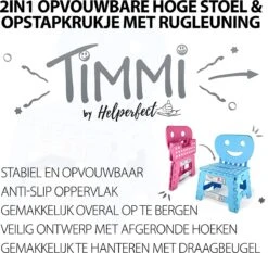 Helperfect Opvouwbare Kinderstoel & Opstapje Met Rugleuning (2 In 1) – Stabiel En Veilig Kinderstoeltje - Roze -Stokke Verkoop 1200x1132