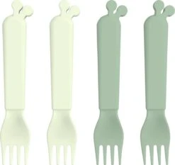 Done By Deer Raffi Vork Set Green 4 Stuks