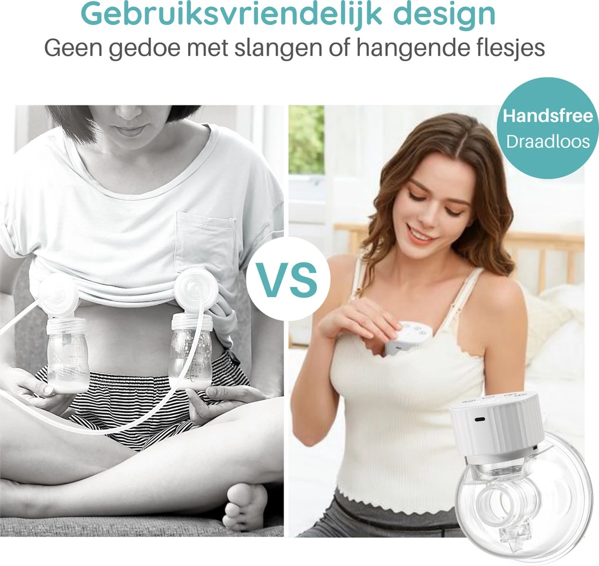 Elektrische Dubbele Borstkolf - Handsfree & Draadloos - Incl. 5 Moedermelk Bewaarzakjes - Electrisch - BPA Vrij 5 Elektrische Dubbele Borstkolf - Handsfree & Draadloos - Incl. 5 Moedermelk Bewaarzakjes - Electrisch - BPA Vrij - Afbeelding 3