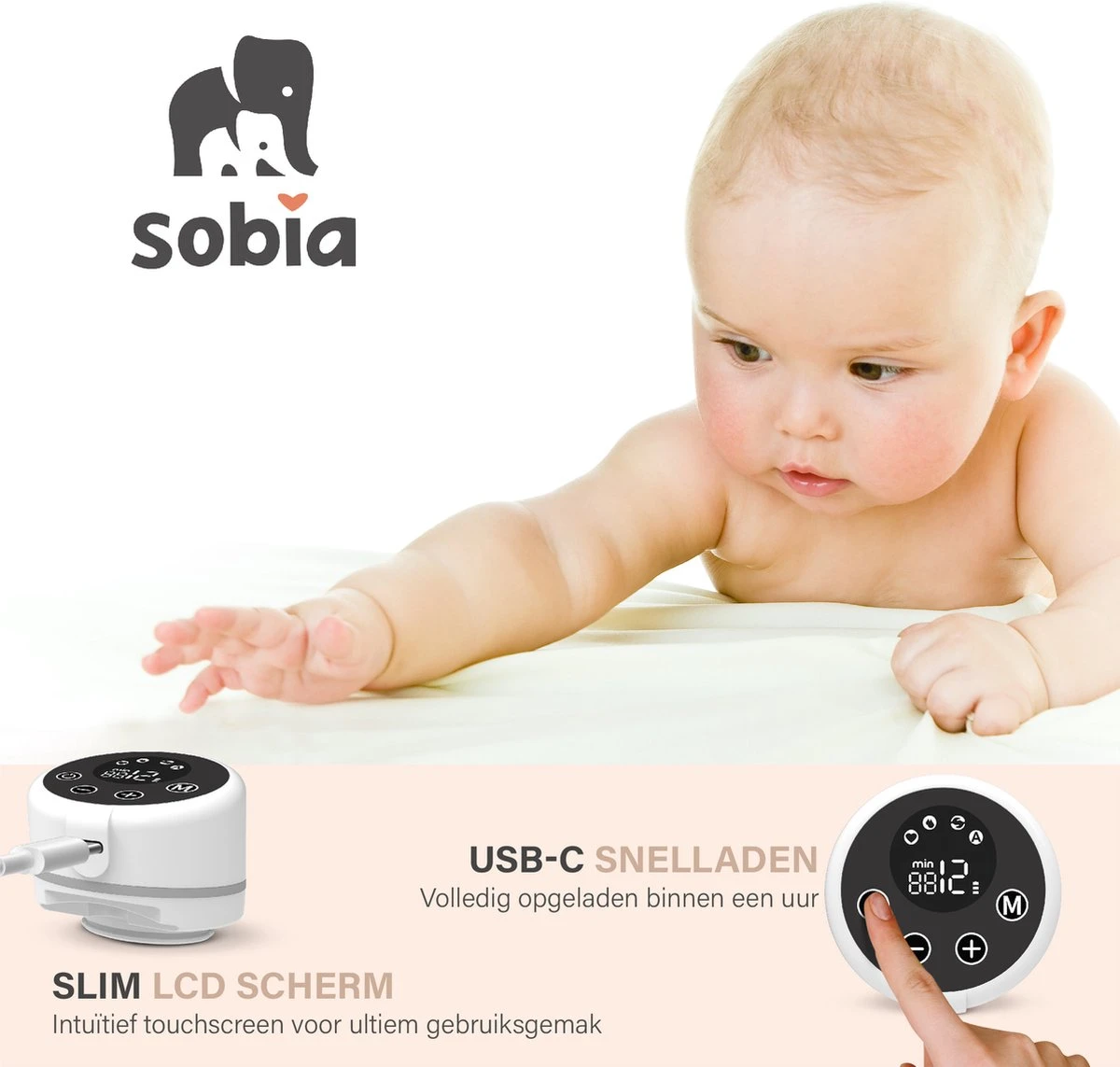 Sobia® Go Comfort - Handsfree Borstkolf - Incl. 40 Moedermelk Bewaarzakjes - BPA Vrij - 2 Stuks - Oplaadbaar - Luxe Comfort Kolfset - Incl. Borstvoeding E-Book 10 Sobia® Go Comfort - Handsfree Borstkolf - Incl. 40 Moedermelk Bewaarzakjes - BPA Vrij - 2 Stuks - Oplaadbaar - Luxe Comfort Kolfset - Incl. Borstvoeding E-Book - Afbeelding 8