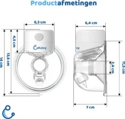 Kolvy® Max Draadloze Elektrische Borstkolf - Dubbel - Intelligente Kolfapparaten - Handsfree Breast Pump - USB Oplaadbaar - Professioneel - Incl. 3 Maten -Stokke Verkoop 1200x1144 7