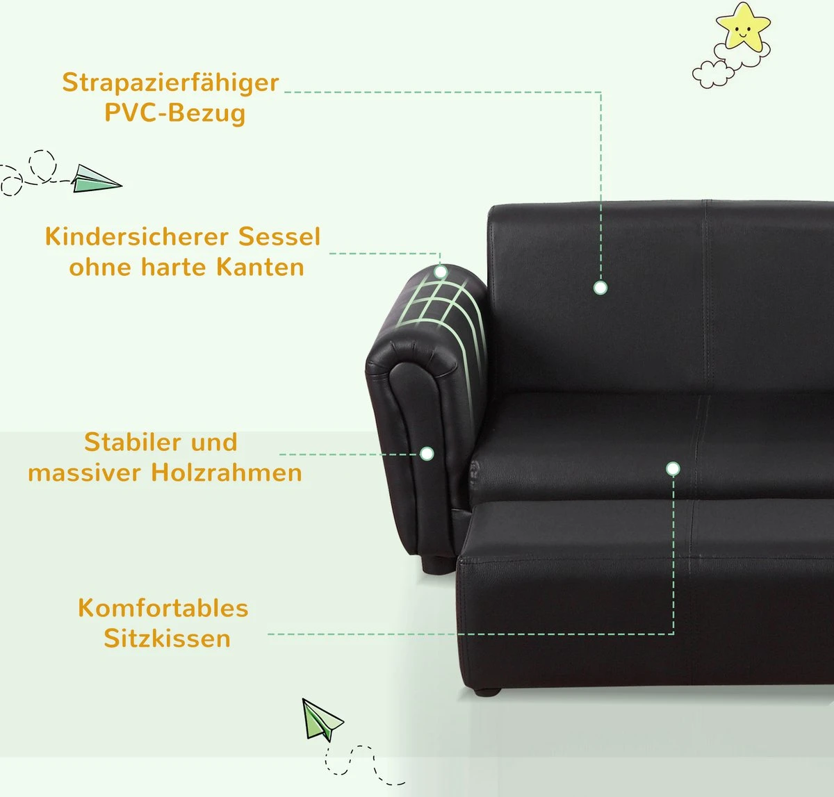 HOMCOM Kinderbank Kinderstoel Kindertafel Met Stoel Kindermeubel Kinderkamer 310-005 7 HOMCOM Kinderbank Kinderstoel Kindertafel Met Stoel Kindermeubel Kinderkamer 310-005 - Afbeelding 5