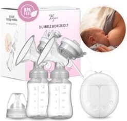 BYER Elektrische Dubbele Borstkolf Kolfapparaat - Luxe Comfort Kolfset - 2X Babyfles/Kolf - 100% BPA-Vrije Borstpomp - 150 Ml