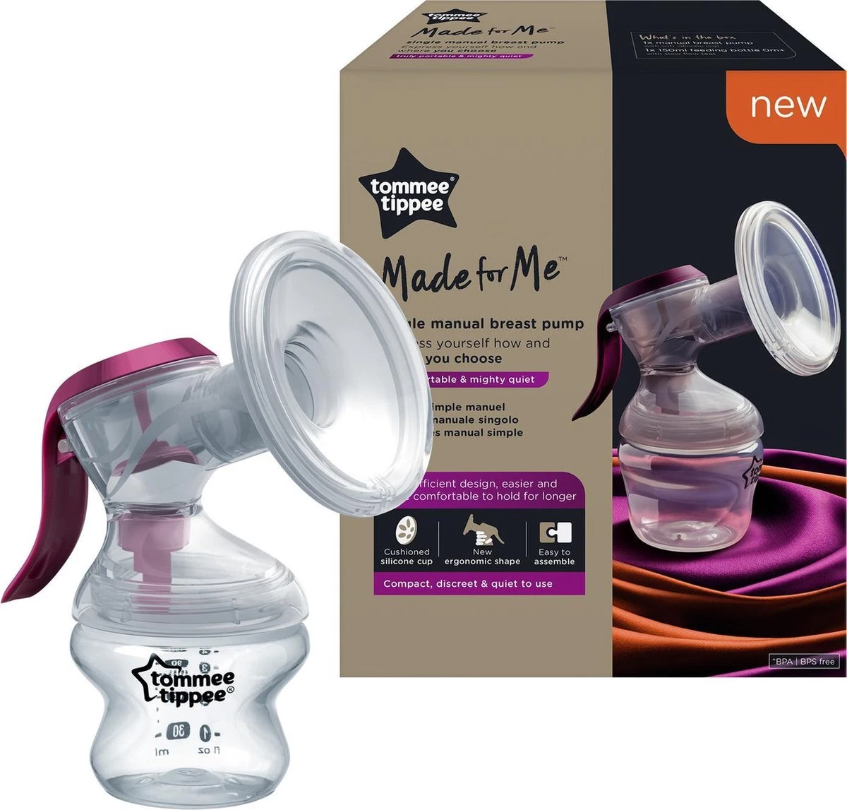 Tommee Tippee Made For Me - Enkelvoudige Handmatige Borstkolf 7 Tommee Tippee Made For Me - Enkelvoudige Handmatige Borstkolf - Afbeelding 5
