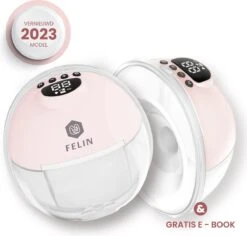 Felin Handsfree Borstkolf - Dubbele Draadloze Elektrische Borstkolf - Inclusief 30 Moedermelk Bewaarzakjes, 3 Maten Borstschildverkleiners & E-Book
