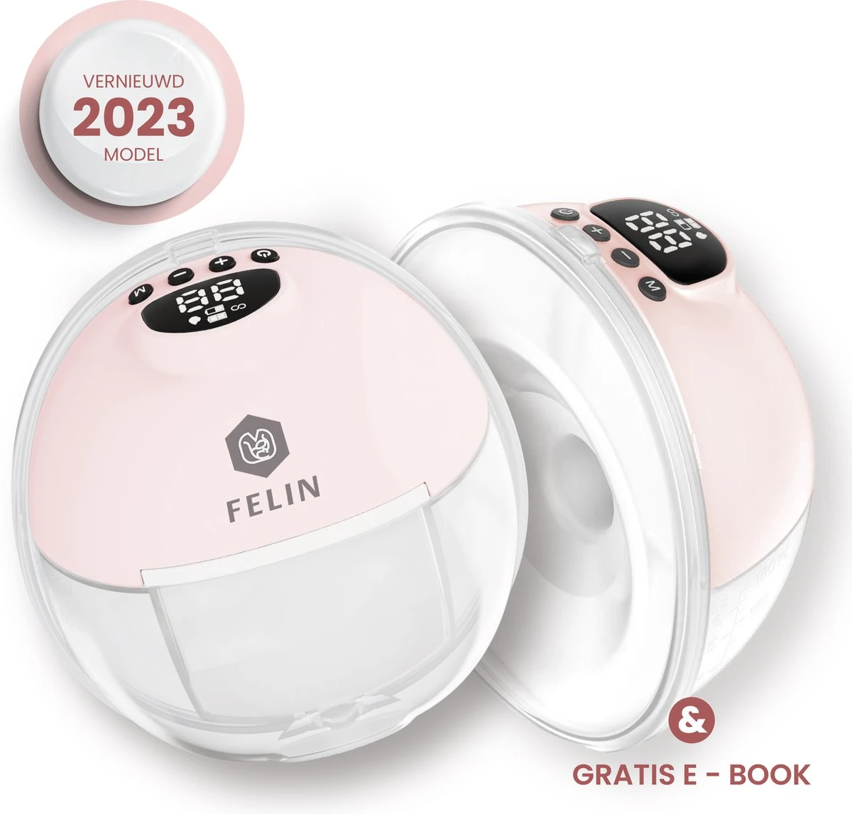 Felin Handsfree Borstkolf - Dubbele Draadloze Elektrische Borstkolf - Inclusief 30 Moedermelk Bewaarzakjes, 3 Maten Borstschildverkleiners & E-Book 3 Felin Handsfree Borstkolf - Dubbele Draadloze Elektrische Borstkolf - Inclusief 30 Moedermelk Bewaarzakjes, 3 Maten Borstschildverkleiners & E-Book