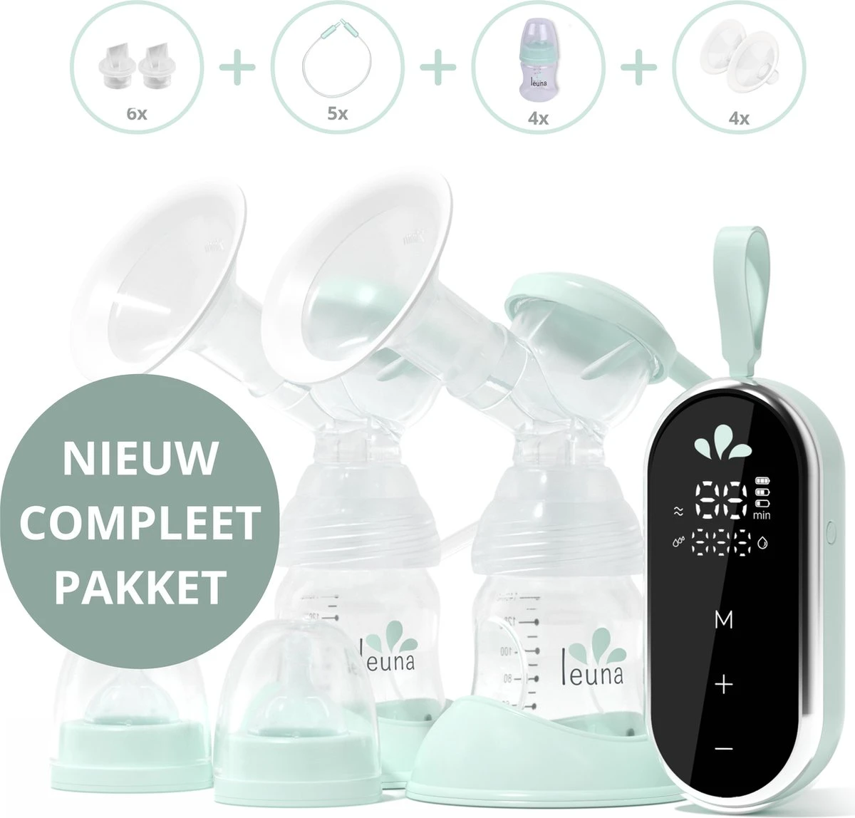 Leuna Comfort Kolfset - Extra Kolfaccessoires - Elektrische Borstkolf - Dubbele Borstkolf - Oplaadbare Accu - Gemakkelijk Schoonmaken - Stille Kolf - Kolfapparaat - Kolf - Kolven 3 Leuna Comfort Kolfset - Extra Kolfaccessoires - Elektrische Borstkolf - Dubbele Borstkolf - Oplaadbare Accu - Gemakkelijk Schoonmaken - Stille Kolf - Kolfapparaat - Kolf - Kolven