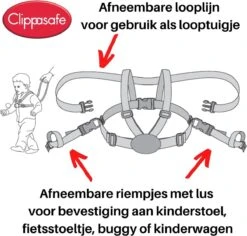 Clippasafe - Kindertuigje - Tuigje Kinderstoel - Met Looplijn - Zwart -Stokke Verkoop 1200x1148