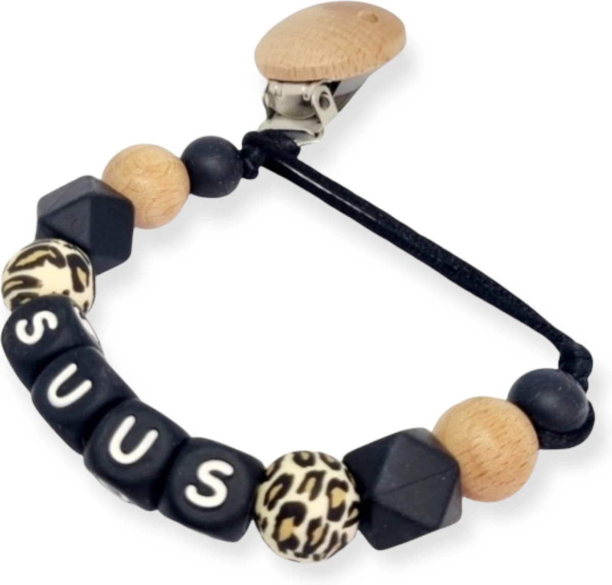 Speenkoord Met Naam Lalieloe - Speenhouder - Kraamcadeau - Speenketting - Leopard 4 Speenkoord Met Naam Lalieloe - Speenhouder - Kraamcadeau - Speenketting - Leopard - Afbeelding 2