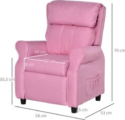 HOMCOM Kinderfauteuil Kinderbank Verstelbare Slaapbank Mete Voetensteun 310-052 -Stokke Verkoop 1200x1153 1