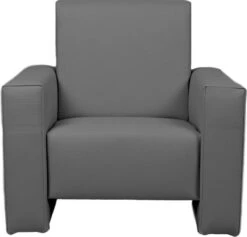 Ding Jamie Grijs Leren Kinderfauteuil