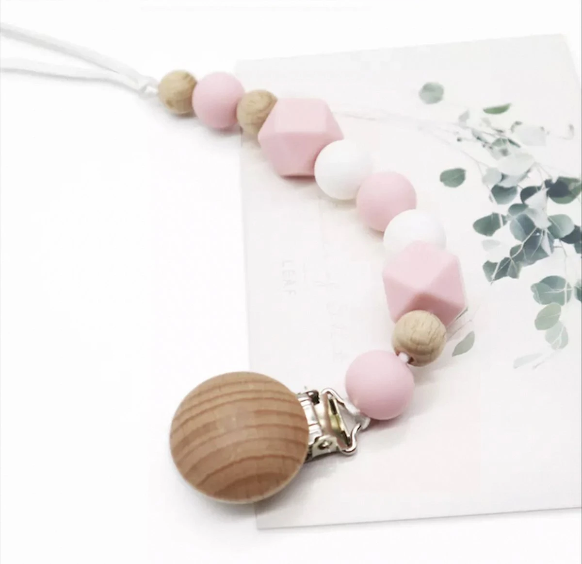 Speenkoord - Baby - Siliconen & Hout Kralen - BPA Vrij - Jongen - Meisje - Licht Roze 3 Speenkoord - Baby - Siliconen & Hout Kralen - BPA Vrij - Jongen - Meisje - Licht Roze