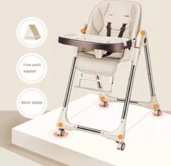 Tissy® 2 In 1 Eetstoel / Kinderstoel – Bruin/Beige – Inklapbare Eetstoel Met Speeltafel -Stokke Verkoop 1200x1164 2