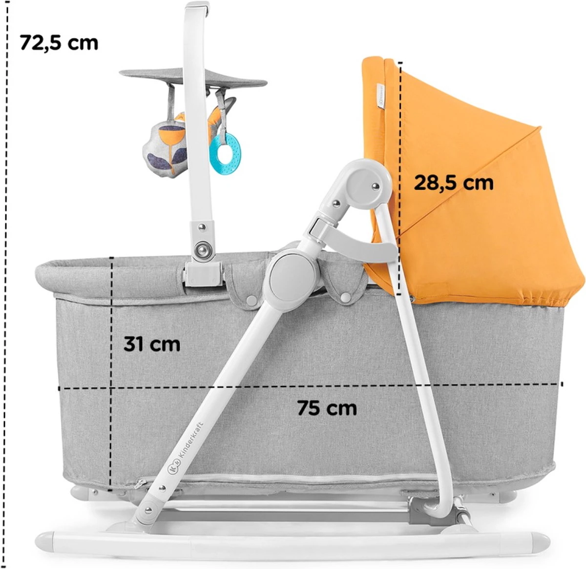 Kinderkraft Nola 5in1 Wieg - Wipstoel - Schommelstoel Forest Yellow 15 Kinderkraft Nola 5in1 Wieg - Wipstoel - Schommelstoel Forest Yellow - Afbeelding 13