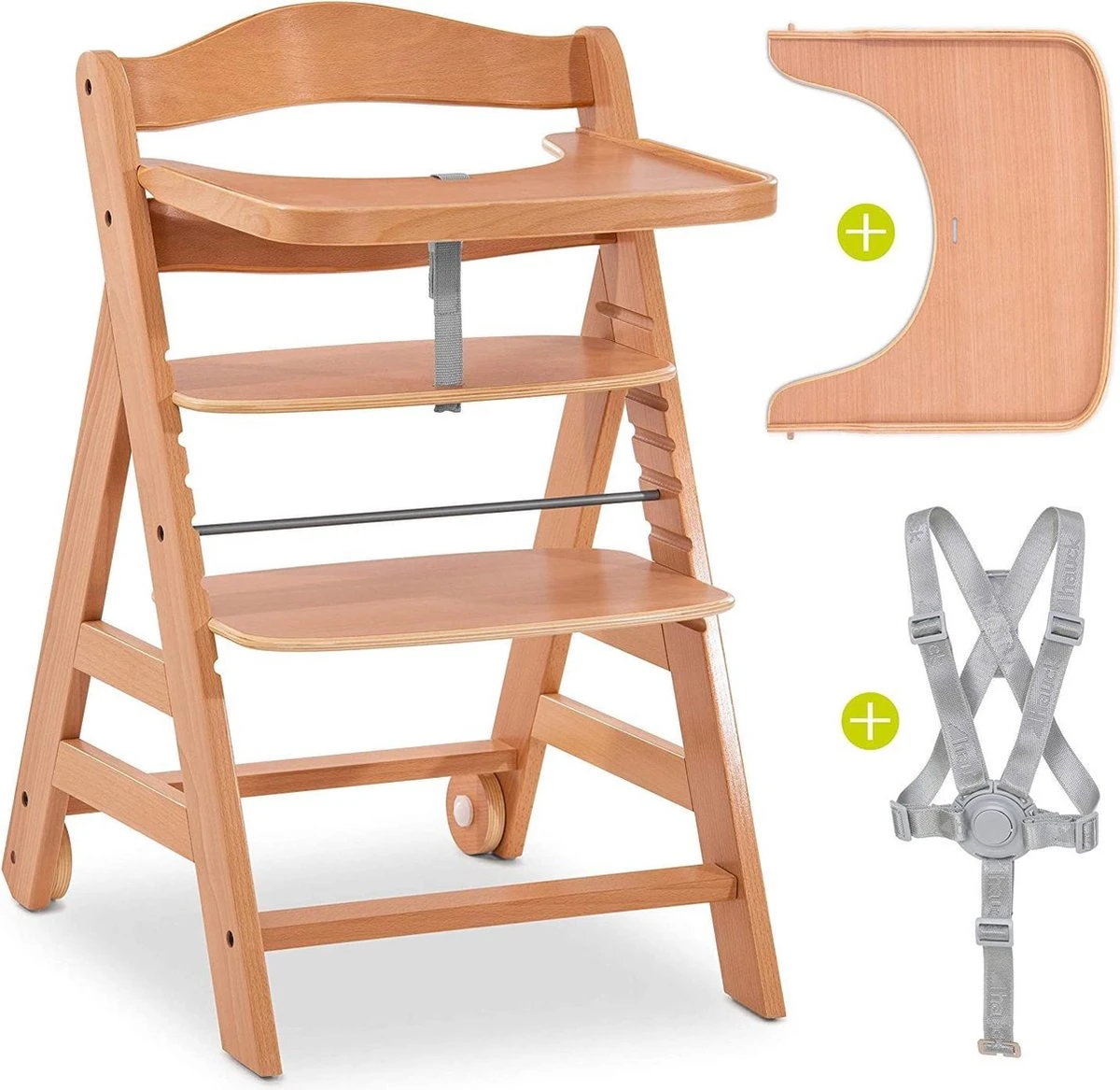 Hauck Kinderstoel Alpha Move - Met Eettafeltje - Hout 3 Hauck Kinderstoel Alpha Move - Met Eettafeltje - Hout