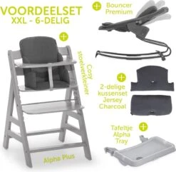 Hauck Alpha Plus Kinderstoel - Newborn Set XXL - Grijs -Stokke Verkoop 1200x1171