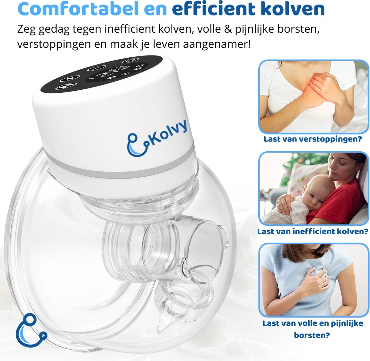 Kolvy® Pro Draadloze Elektrische Borstkolf - Intelligente Kolfapparaten - Handsfree Breast Pump - 4 Modes & 12 Levels - USB Oplaadbaar - NIEUW - Professioneel - LED Scherm - Incl. 3 Maten 8 Kolvy® Pro Draadloze Elektrische Borstkolf - Intelligente Kolfapparaten - Handsfree Breast Pump - 4 Modes & 12 Levels - USB Oplaadbaar - NIEUW - Professioneel - LED Scherm - Incl. 3 Maten - Afbeelding 6