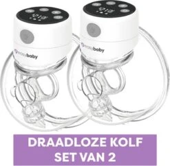 Easybaby® Elektrische Draadloze Borstkolf - Handsfree En Draagbaar - Fluisterstil - Digitaal Display - Sterke Zuigkracht - BPA Vrij - Set Van 2