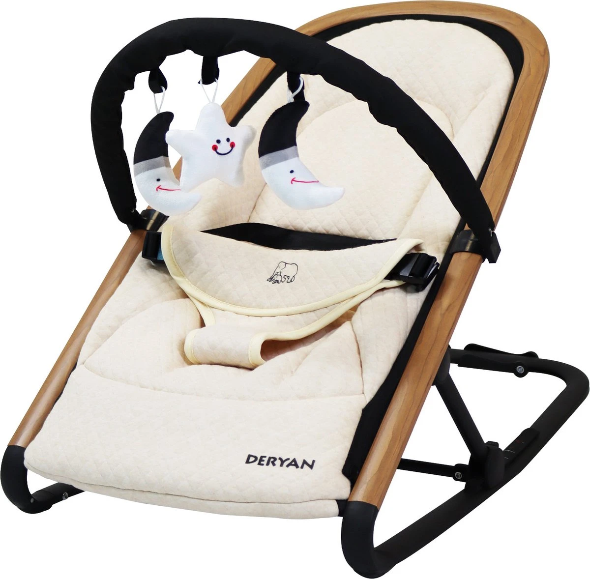 Deryan Rocker Wipstoel - Luxe 2-in-1 - Nougat/Cream 3 Deryan Rocker Wipstoel - Luxe 2-in-1 - Nougat/Cream