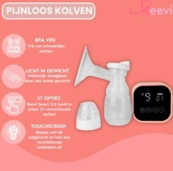 Reevi Care Borstkolf - Dubbele Elektrische Kolf - Oplaadbare Accu - Handsfree & Draagbaar - Inclusief 2x180 Ml Babyfles, Speen & Melkmoederbewaarzakjes 50x -Stokke Verkoop 1200x1182 7