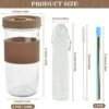 Merkloos Set Van 2 Bubble Tea Bekers 750 Ml Drinkglazen Met Spatwaterdicht Deksel En Rietje, Reinigingsborstel, Herbruikbare Mason Jars, Cocktailglas, Mok Voor Dranken, Milkshakes, Sappen 1 Merkloos Set Van 2 Bubble Tea Bekers 750 Ml Drinkglazen Met Spatwaterdicht Deksel En Rietje, Reinigingsborstel, Herbruikbare Mason Jars, Cocktailglas, Mok Voor Dranken, Milkshakes, Sappen -Stokke Verkoop 1200x1185 5
