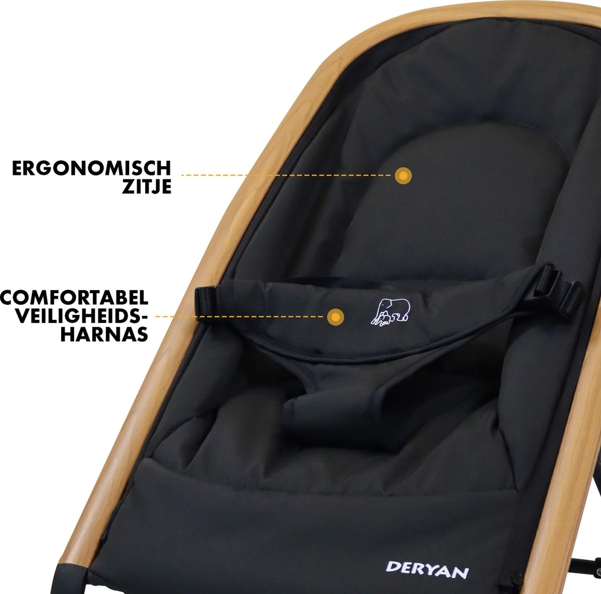 Deryan Rocker Wipstoel - Luxe 2-in-1 - Zwart 9 Deryan Rocker Wipstoel - Luxe 2-in-1 - Zwart - Afbeelding 7